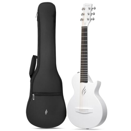 Enya Nova Go Mini Carbon Fiber Acoustic Guitar 1/4 Size Travel Acustica Guitarra w/Beginner Kids Starter Bundle Kit of Thickened